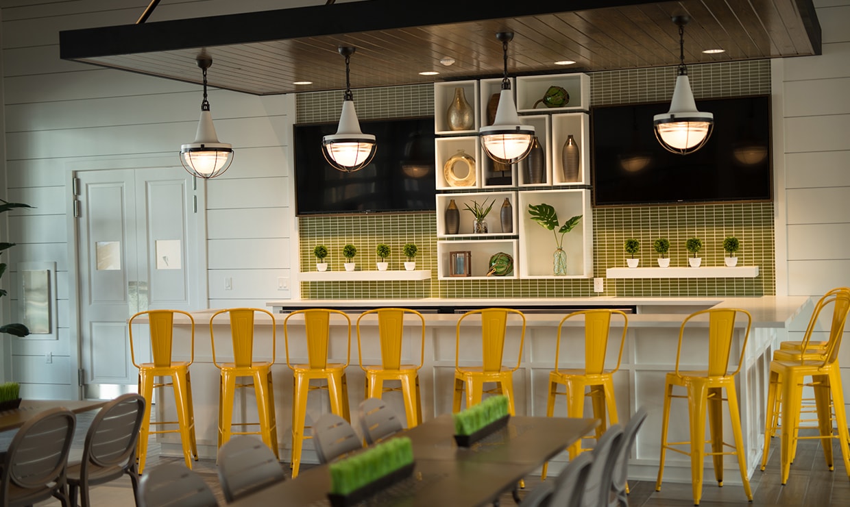 RiverClub Cafe features modern rustic design